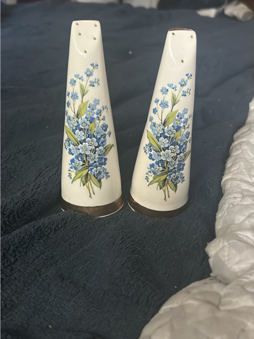 Vintage “forget me not” salt and pepper shakers